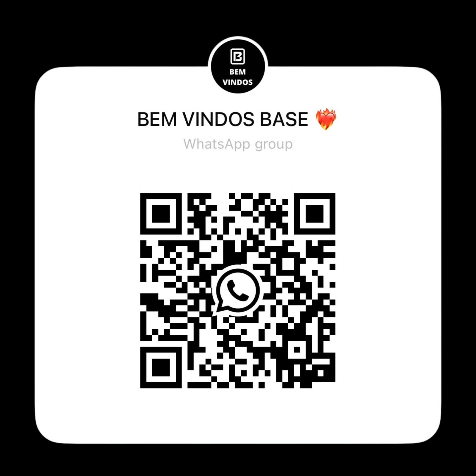 QR Code do grupo Bem vindos BASE no WhatsApp